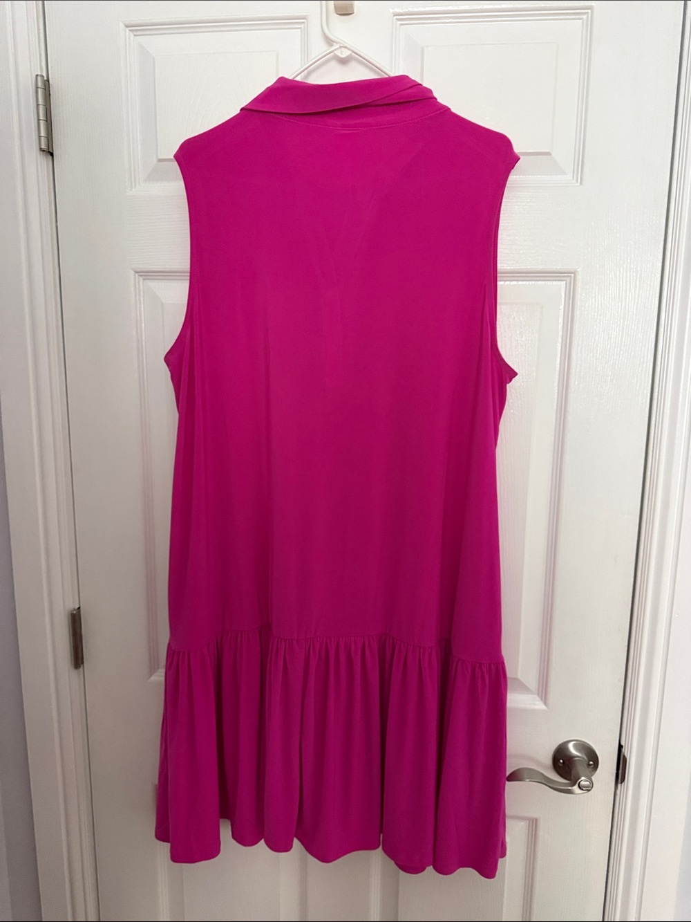 Sleeveless Collared Tiered Dress in Hot Pink - Picture 2 of 2